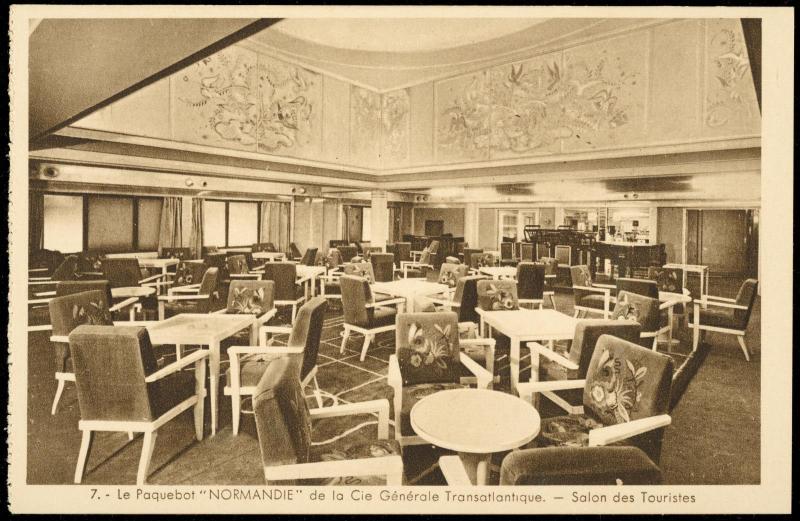 7. - Le Paquebot  "NORMANDIE." de la Cie Générale Transatlantique. - Salon des Touristes
