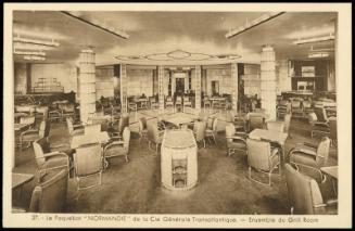27. - Le Paquebot  "NORMANDIE." de la Cie Générale Transatlantique. - Ensemble du Grill Room
