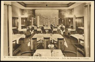 28. - Le Paquebot  "NORMANDIE." de la Cie Générale Transatlantique. - Salles des Banquets des 1res Classes
