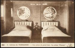 6. - Intérieur de "NORMANDIE".  - Une cabine de grand luxe: La cabine "Fécamp."
