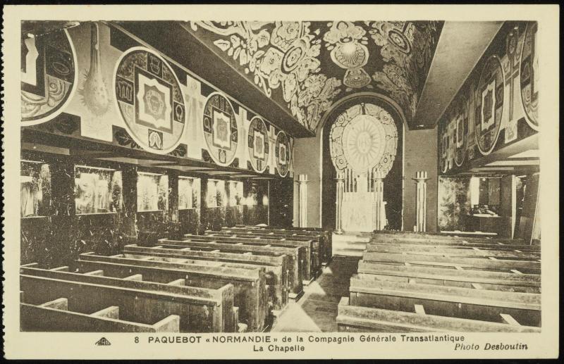 8  PAQUEBOT "NORMANDIE" de la Compagnie Générale Transatlantique 
La Chapelle