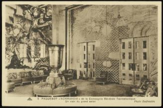 9  PAQUEBOT "NORMANDIE" de la Compagnie Générale Transatlantique 
Un coin du grand salon