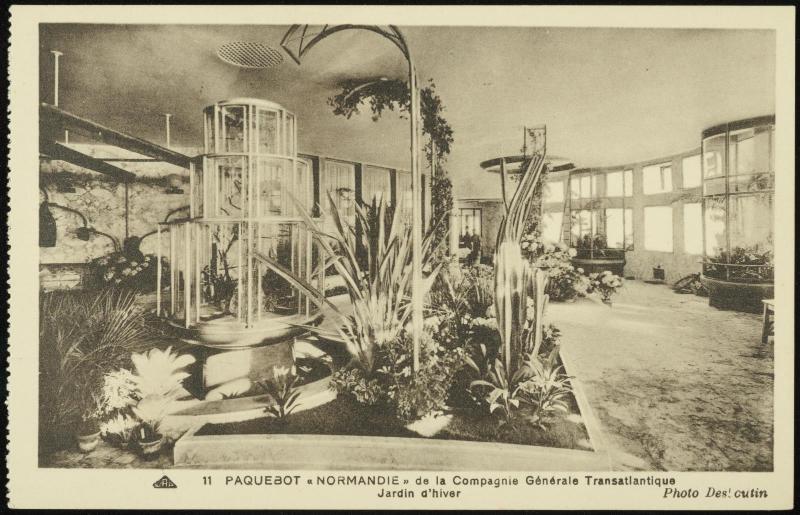 11  PAQUEBOT "NORMANDIE" de la Compagnie Générale Transatlantique 
Jardin d'hiver
