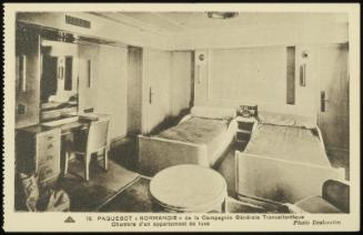 16  PAQUEBOT "NORMANDIE" de la Compagnie Générale Transatlantique 
Chambre d'un appartement de luxe