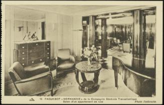 18  PAQUEBOT "NORMANDIE" de la Compagnie Générale Transatlantique 
Salon d'un appartement de luxe