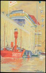 "A BORD DE NORMANDIE" Restaurant de la Cie Gie Transatlantique à l'Exposition Internationale de Paris 1937. Pavillon de la Marine Marchande Quai d'Orsay - Téléphone: INValides 31-58
