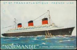 CIE GIE TRANSATLANTIQUE - FRENCH LINE  "NORMANDIE" LE HAVRE-SOUTHAMPTON-NEW YORK

