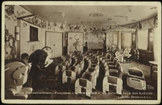 Cie Gie Transatlantique.  Paquebot "NORMANDIE"  La Salle de Jeux des Enfants.
