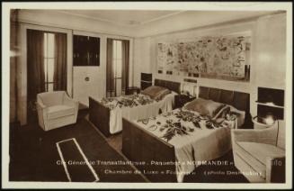 Cie Gie Transatlantique.  Paquebot "NORMANDIE"  Chambre de Luxe "Fécamp".
