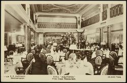 R.M.S. "AQUITANIA." First Class Restaurant.
46,600 Tons.