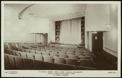 CUNARD WHITE STAR LINER  "QUEEN MARY."  WORLD'S LARGEST AND FASTEST LINER. 83,673 Tons.  
1st CLASS CINEMA.