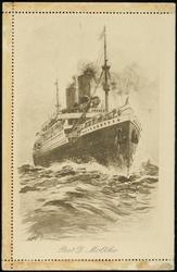 An Bord des Doppelschrauben - Postdampfers "MOLTKE"  Cpt. Christian Dempwolf. 
Post D. Moltke
