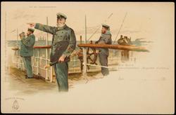 Am Bord des Schnelldampfers "Auguste Victoria". Auf der Commandobrücke.