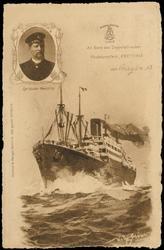 An Bord des Doppelschrauben Postdampfers "PRETORIA" 
Cpt. Gustav Reessing.