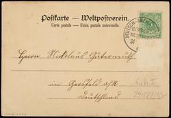 Gruss vom Bord des "FÜRST BISMARCK" Doppelschrauben Schnelldampfer der Hamburg-Amerikan, Packetf.-Act; Ges.
