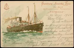 Hamburg-Amerika Linie. Am Bord des Doppelschrauben-Postdampfers "PATRICIA"
