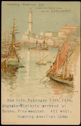 Hamburg-American Line. Cruise to the Mediterranean and the ORIENT. 
Genoa

