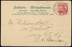 HAMBURG-AMERIKA LINIE.
Am Bord des Doppelschrauben-Postdampfers "GRAF WALDERSEE"

