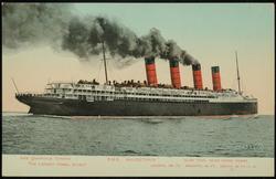 NEW QUADRUPLE TURBINE R.M.S. "MAURETANIA" THE LARGEST VESSEL AFLOAT.  32,500 TONS, 68,000 HORSE POWER, LENGTH, 790 FT. BREADTH, 88 FT. DEPTH 60 FT. 6 IN.
