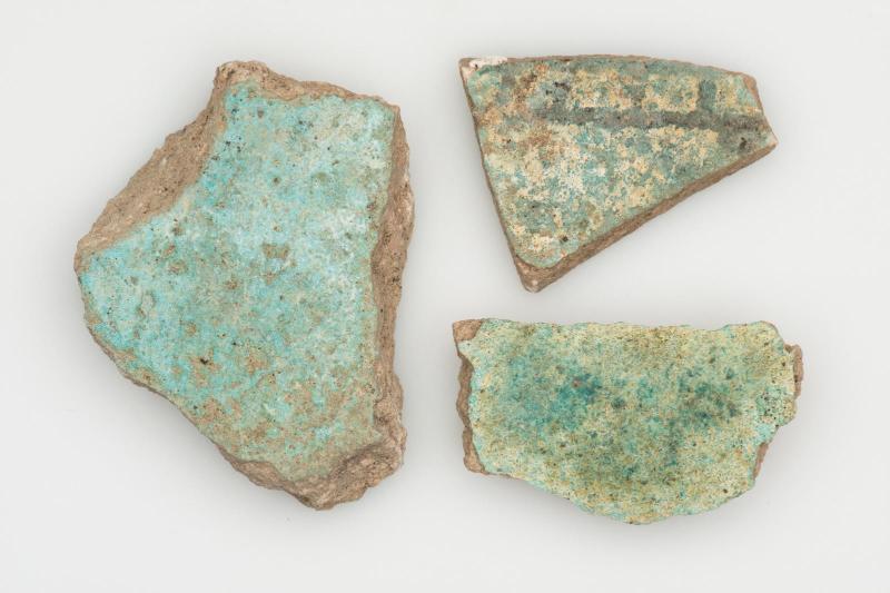 Three faience fragments