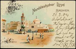 Norddeutscher Lloyd BREMEN. Algier, Gouvernements Gebäude.
