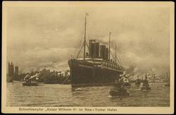 NORDDEUTSCHER LLOYD BREMEN  Schnelldampfer "Kaiser Wilhelm II" im New-Yorker Hafen