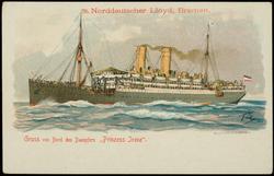 Norddeutscher Lloyd, Bremen. Gruss von Bord des Dampfers "Prinzess Irene".