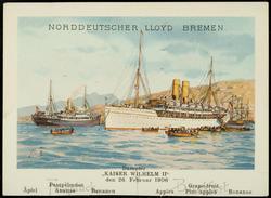 NORDDEUTSCHER LLOYD BREMEN. Dampfer "KAISER WILHELM II" den 26. Februar 1906.  
Frühstück. | Breakfast.