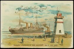 Norddeutscher Lloyd BREMEN. Dampfer "FRIEDRICH DER GROSSE", den 6. Juli 1902..  
