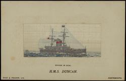 H.M.S. DUNCAN.
WOVEN IN SILK.
