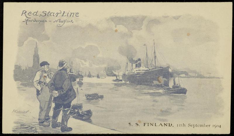 Red Star Line  Antwerpen - New York
S.S. FINLAND. 11th September 1904