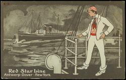 Red Star Line  Antwerp - Dover - New York 
[Young man on deck]