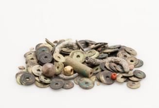 Scarab cylinder bead and assorted small beads
