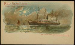 RED STAR LINE  NEW YORK - ANTWERP  
S.S. FRIESLAND / APPROACHING FLUSHING ON THE WAY TO ANTWERP.
