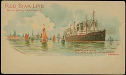 RED STAR LINE  NEW YORK - ANTWERP  
S.S. VADERLAND S.S. ZEELAND / ON THE SCHELDT ANTWERP.
