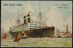 RED STAR LINE. S.S. "ARABIC"  16,786 TONS  


