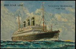 RED STAR LINE. TRIPLE-SCREW "BELGENLAND"  27,200 TONS  


