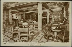 United States Lines S.S. "LEVIATHAN"  America's Greatest Liner. 59,956 tons. 
First Class Smoking Room.
