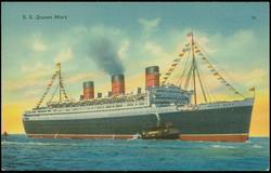 S.S. Queen Mary - The Majestic "Queen Mary" of the Cunard White Star Line, entered service 1936.
