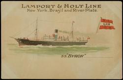 LAMPORT & HOLT LINE New York, Brazil and River Plate. 
S.S. "BYRON"