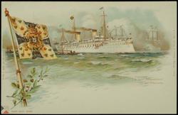 S.M. Yacht "Hohenzollern" hält Flottenschau.
