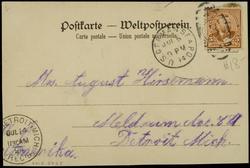 Gruss vom Bord der "AUGUSTA VICTORIA" Doppelschrauben- Schnelldampfer der Hamburg-Amerikan. Packetf.-Act:Ges.
