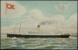 WHITE STAR LINER "MEGANTIC"  
TONNAGE 14,892. LENGTH 565 FEET. SPEED 17 KNOTS.
