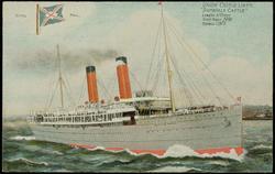 UNION CASTLE LINER "ARMADALE CASTLE"  
LENGTH 570 FEET. HORSE POWER 2050. TONNAGE 12,973.