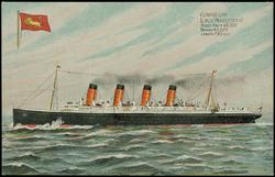 CUNARD LINE R.M.S. "MAURETANIA"  
HORSE POWER 68,000. TONNAGE 45,000. LENGTH 790 FEET.
