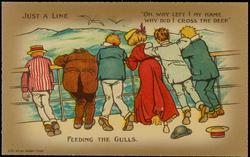 Life on an Ocean Liner [Series] JUST A LINE FEEDING THE GULLS. 
"OH, WHY LEFT I MY HAME, WHY DID I CROSS THE DEEP."