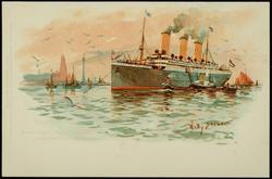 Nordd. Lloyd D. "Kaiser Friedrich" auf der Rhede von Bremerhaven.
