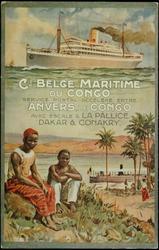 CIE. BELGE MARITIME DU CONGO SERVICE POSTAL ACCÉLÉRÉ ENTRE ANVERS, LE CONGO AVEC ESCALE A LA PALLICE, DAKAR & CONAKRY.
