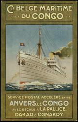 CIE. BELGE MARITIME DU CONGO SERVICE POSTAL ACCÉLÉRÉ ENTRE ANVERS, LE CONGO AVEC ESCALE A LA PALLICE, DAKAR & CONAKRY.
