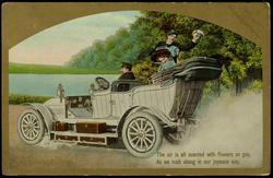 Automobiling. The air is all scented with flowers so gay, As we rush along in our joyous way.